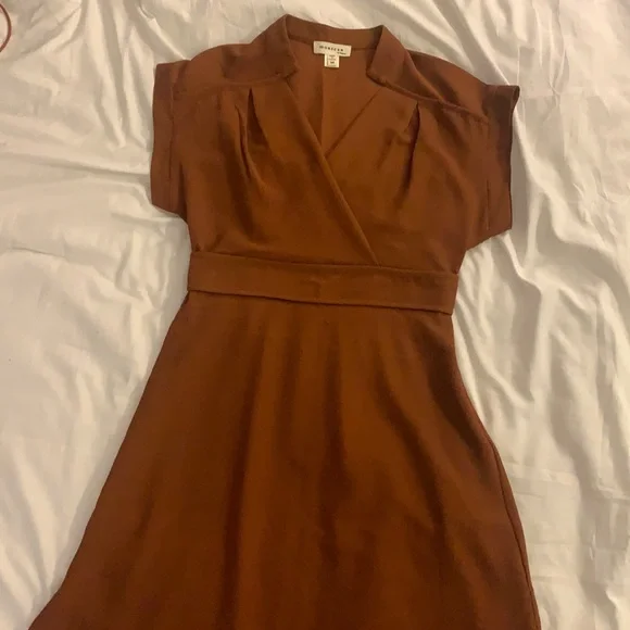 brown stretchy dress Chocolate Spaghetti Strap Square Neck Midi Dress Large